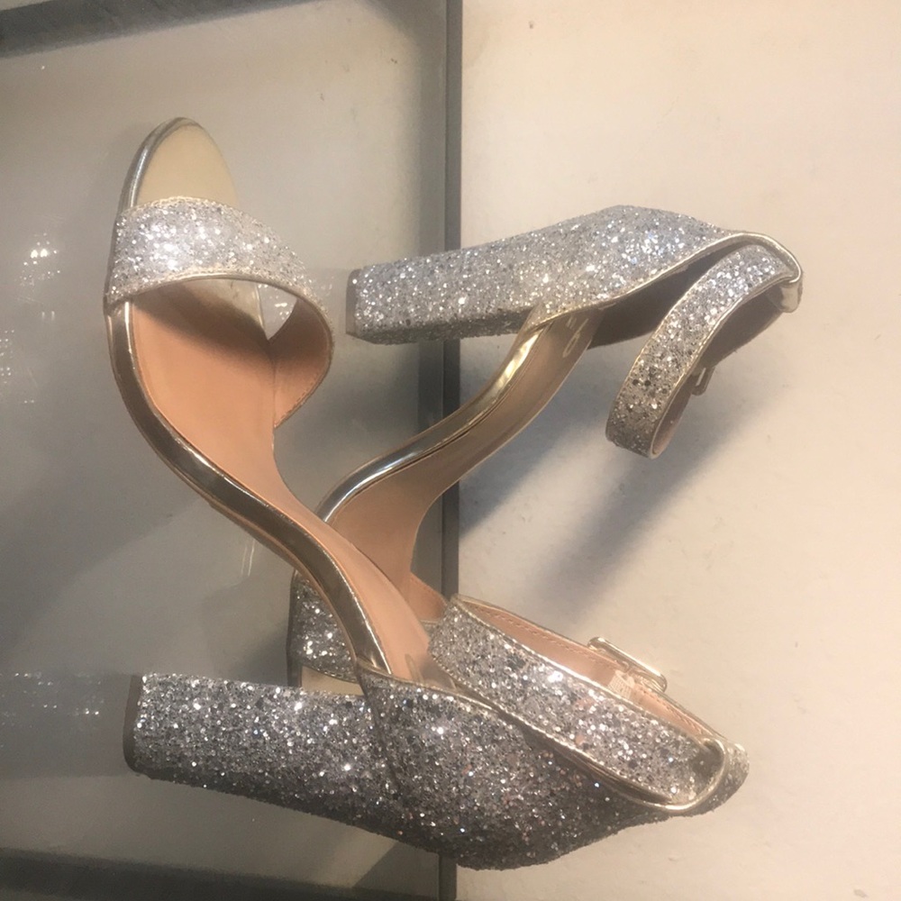 Sequined Chunky Glitter Heel